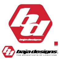 Baja Designs red hex logo and horizontal scientist of lighting logo