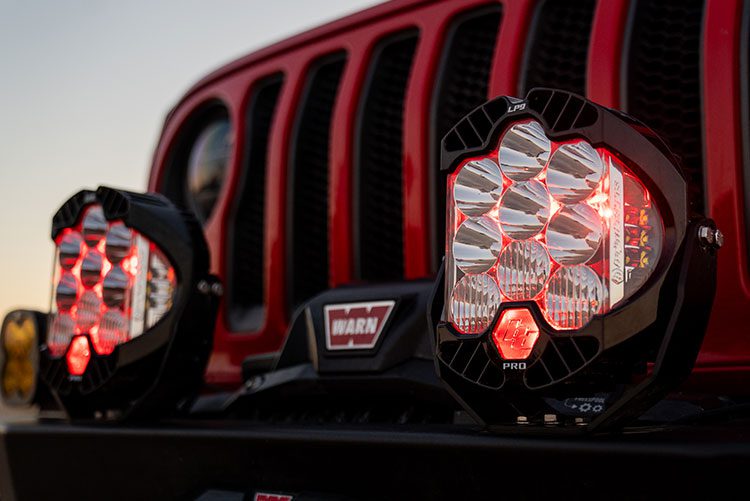 LP( Pro with Red Backlight on Red Jeep